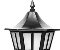 Das/GL/P Antic Aluminum Gate Light LED - (Multicolour) - BLACK, NA